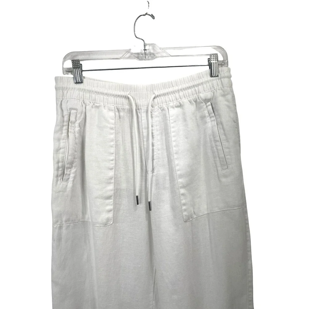 Athleta Retreat 100% linen‎ jogger pants Size 6 white